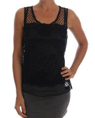 Dolce & Gabbana Black Silk Mesh Floral Lace Top -   -  Dolce & Gabbana.
