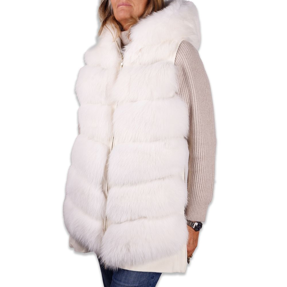 Made in Italy White Wool Women Coat -   -  Made in Italy.