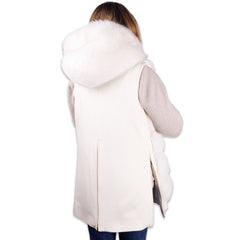 Made in Italy White Wool Women Coat -   -  Made in Italy.