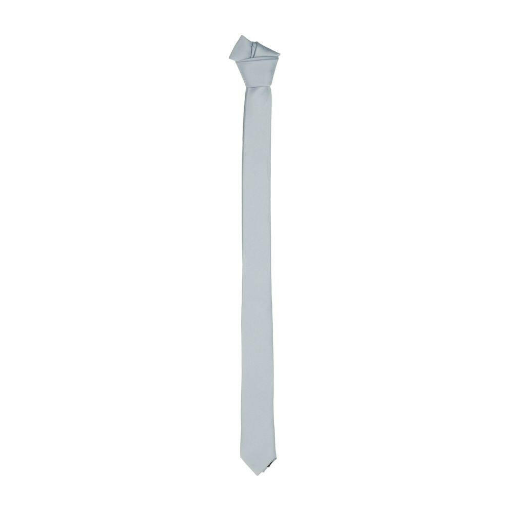 Emilio Romanelli Sleek Silk Slim Tie in Chic Gray -  Neckties, Men -  Emilio Romanelli.