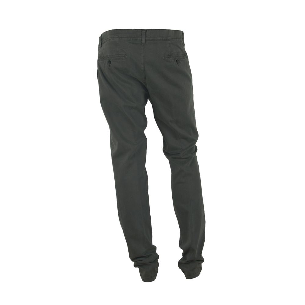 Made in Italy Elegant Gray Italian Cotton Trousers -   -  Made in Italy.