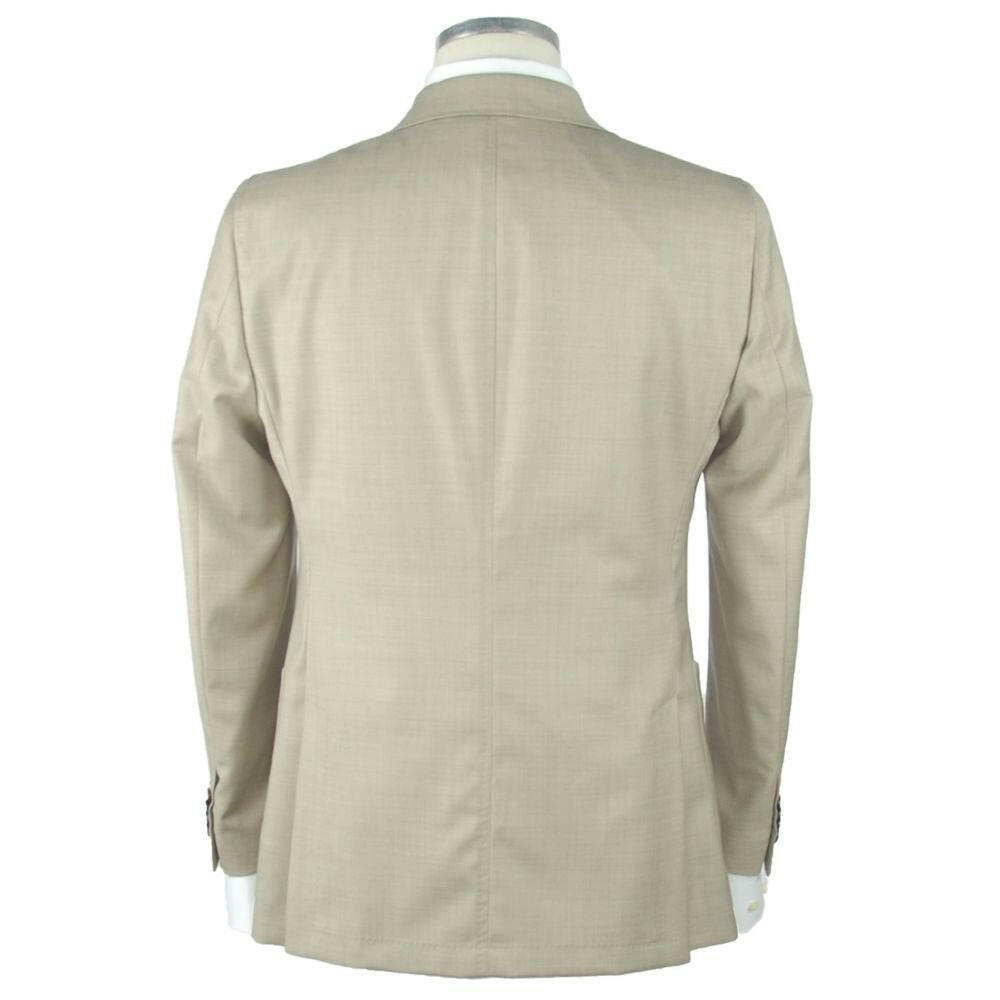 Emilio Romanelli Beige Wool Men's Blazer -   -  Emilio Romanelli.