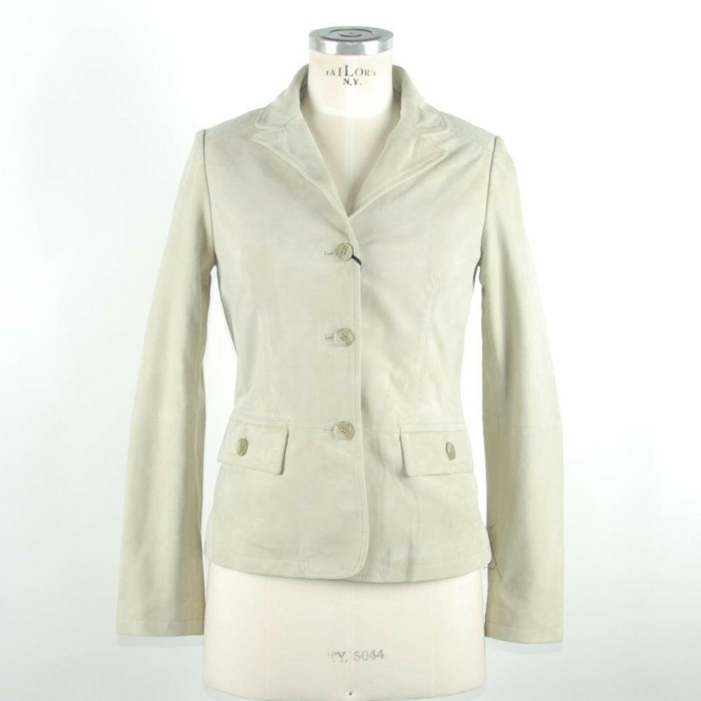 Emilio Romanelli White Leather Women Jacket -   -  Emilio Romanelli.