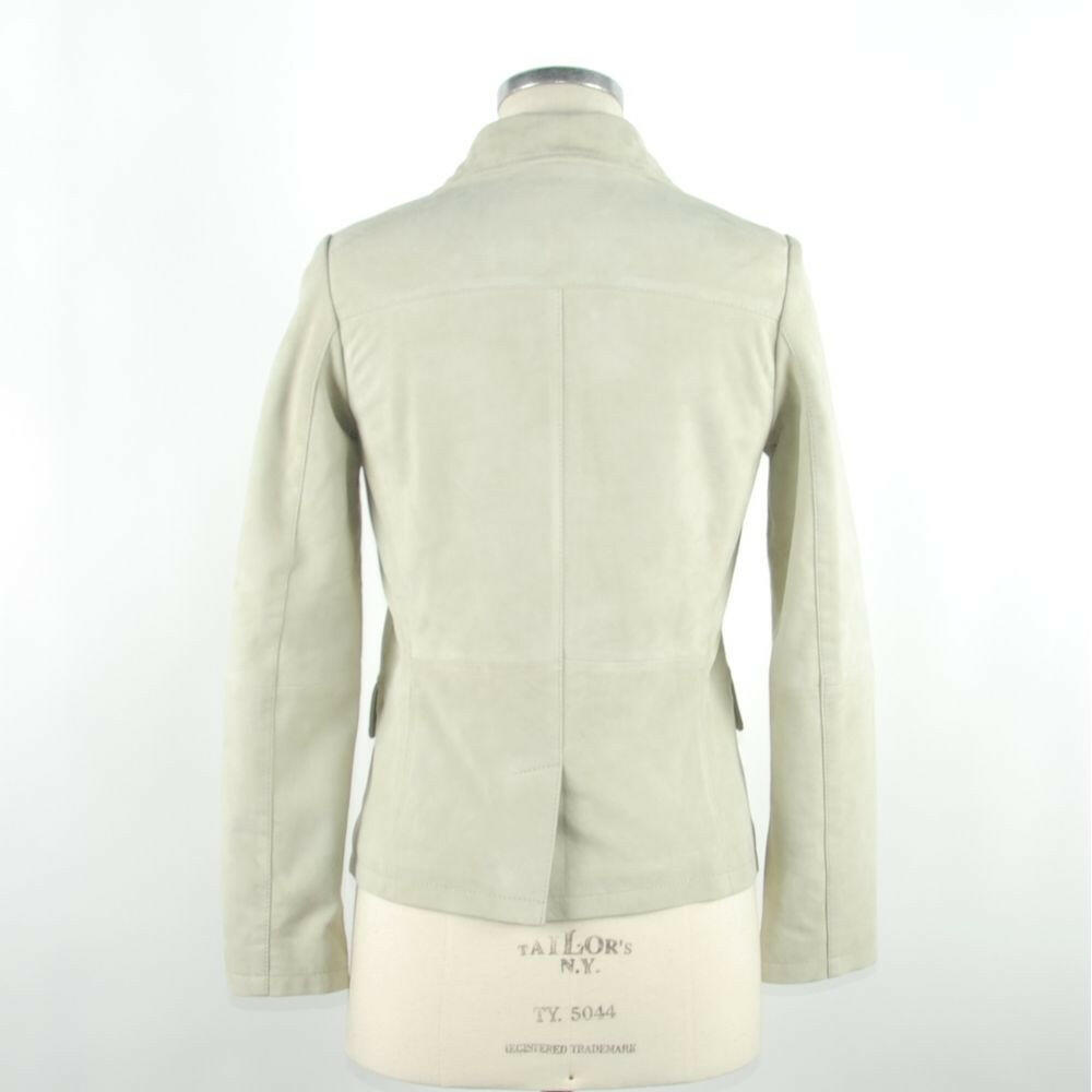 Emilio Romanelli White Leather Women Jacket -   -  Emilio Romanelli.