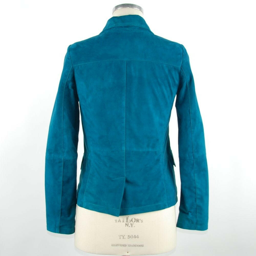 Emilio Romanelli Green Leather Women Jacket -   -  Emilio Romanelli.