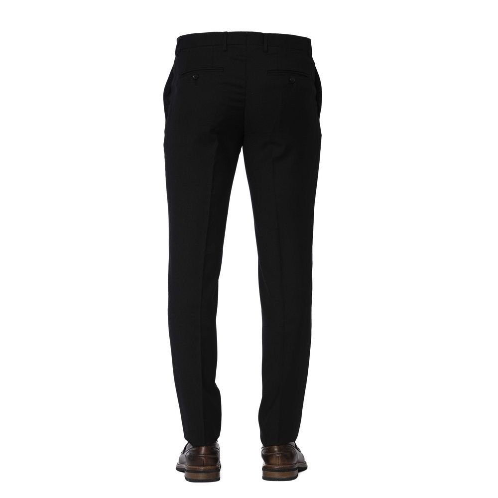 Trussardi Black Wool Men's Trouser -   -  Trussardi.