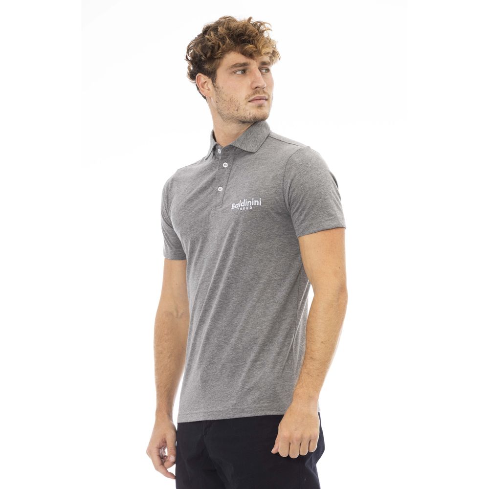 Baldinini Trend Gray Cotton Men Polo -   -  Baldinini Trend.