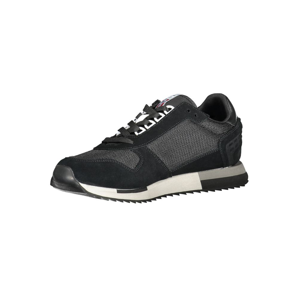 Napapijri Black Leather Men Sneaker -   -  Napapijri.