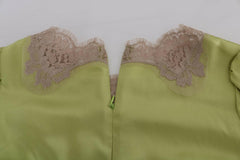 Dolce & Gabbana Green Silk Stretch Blouse Top -   -  Dolce & Gabbana.
