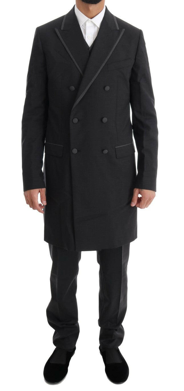 Dolce & Gabbana Gray Wool Stretch 3 Piece Two Button Suit -   -  Dolce & Gabbana.