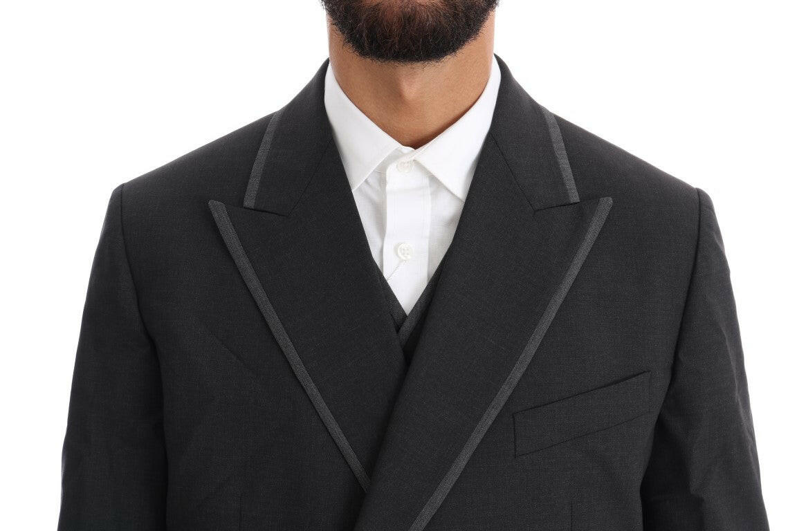 Dolce & Gabbana Gray Wool Stretch 3 Piece Two Button Suit -   -  Dolce & Gabbana.