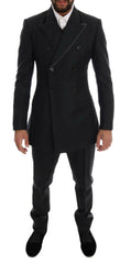 Dolce & Gabbana Gray Wool Double Breasted 3 Piece Suit -   -  Dolce & Gabbana.