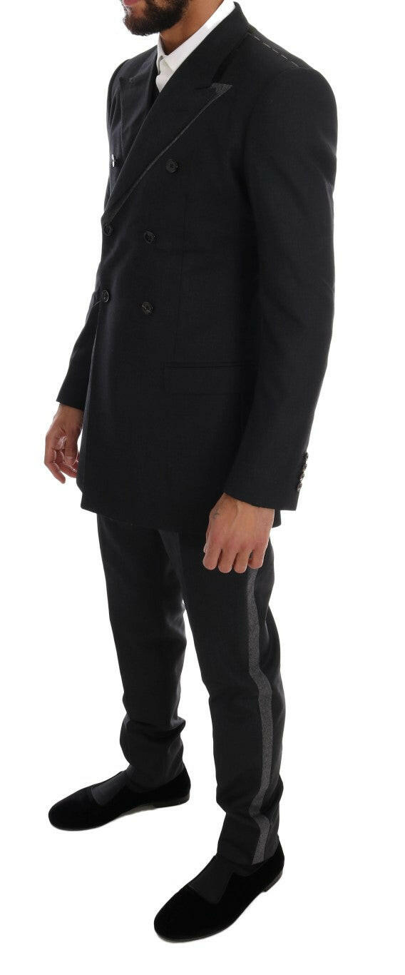 Dolce & Gabbana Gray Wool Double Breasted 3 Piece Suit -   -  Dolce & Gabbana.