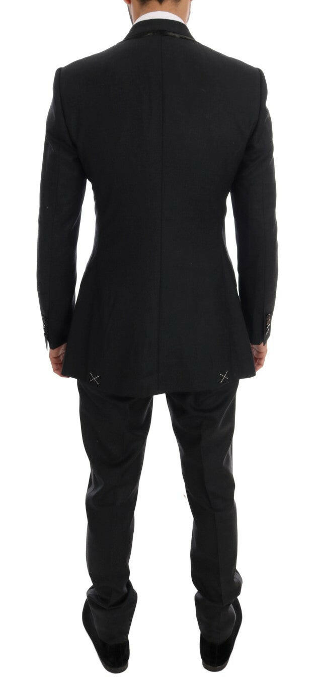 Dolce & Gabbana Gray Wool Double Breasted 3 Piece Suit -   -  Dolce & Gabbana.