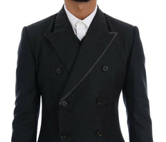 Dolce & Gabbana Gray Wool Double Breasted 3 Piece Suit -   -  Dolce & Gabbana.