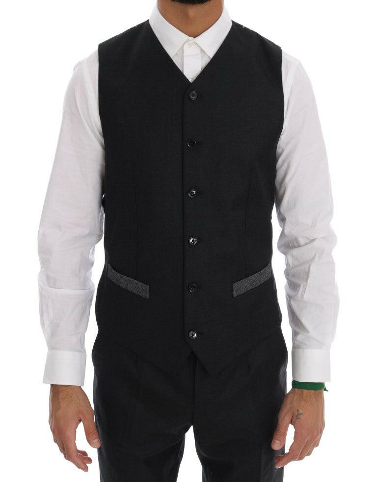 Dolce & Gabbana Gray Wool Double Breasted 3 Piece Suit -   -  Dolce & Gabbana.