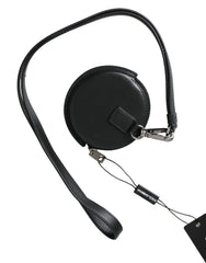 Dolce & Gabbana Black Round Leather DG Logo Coin Purse Lanyard Wallet -   -  Dolce & Gabbana.
