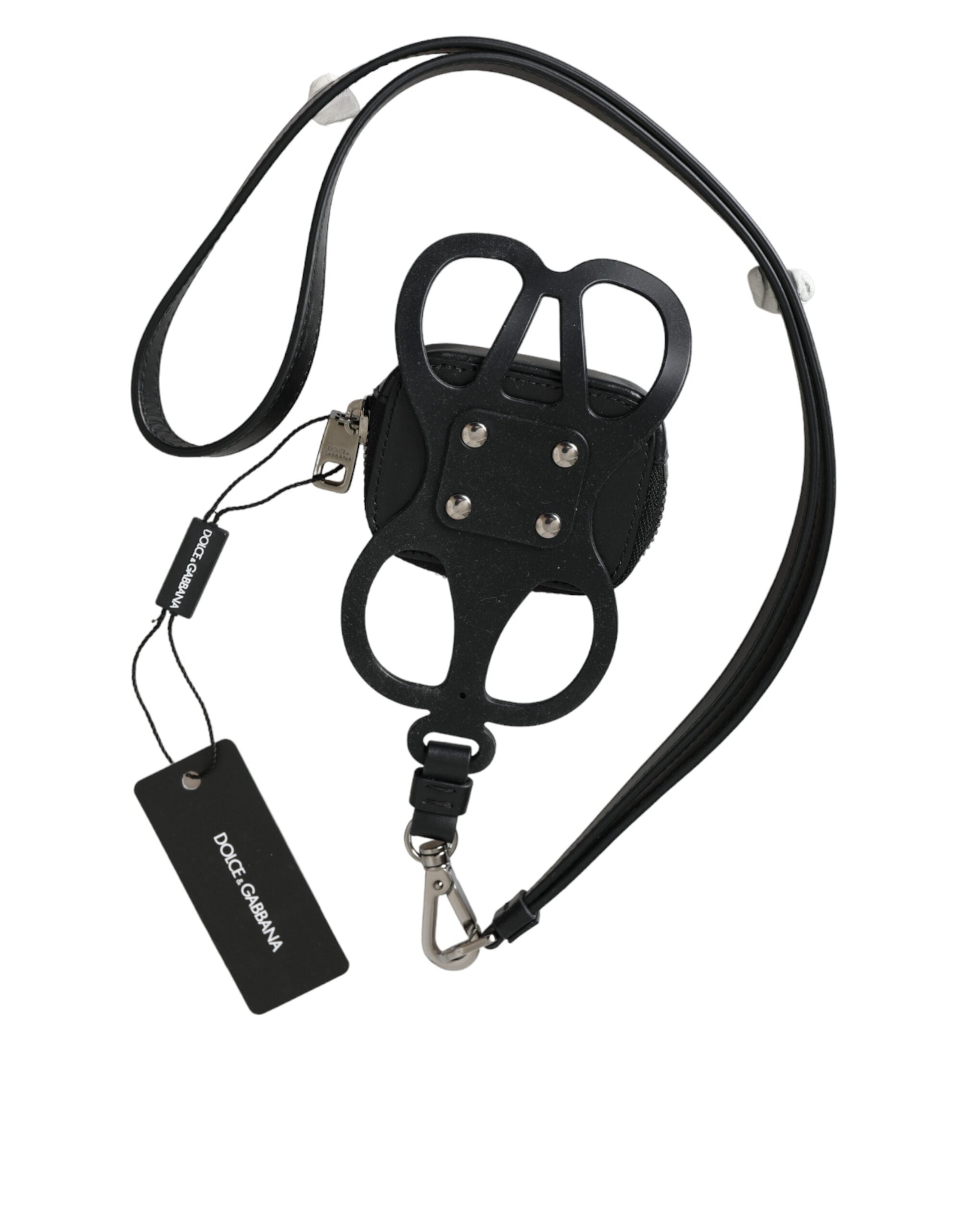 Dolce & Gabbana Black Calfskin Leather DG Logo Coin Purse Lanyard Wallet -   -  Dolce & Gabbana.