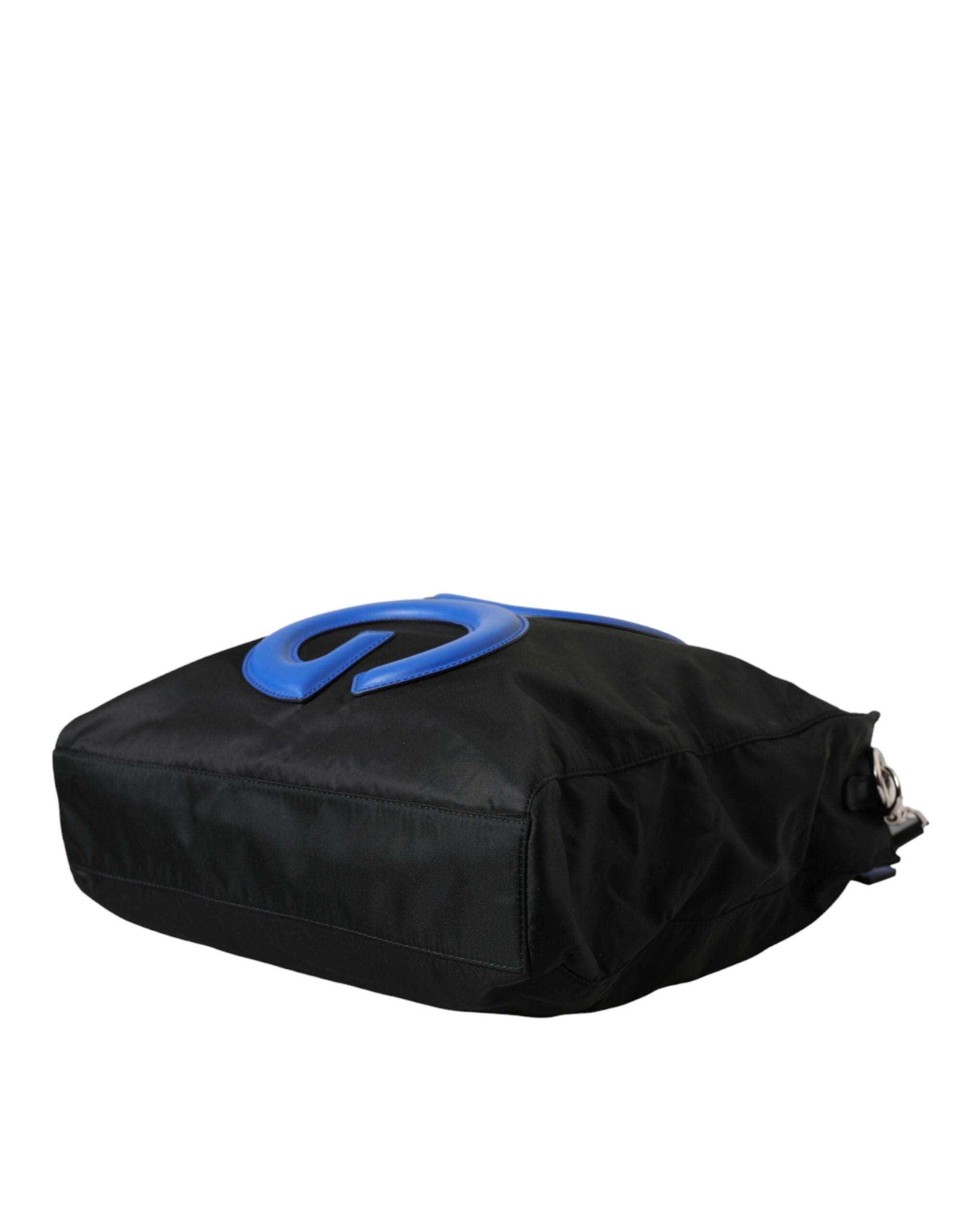 Dolce & Gabbana Black Nylon Blue Leather Hashtag Shopping Tote Bag -  Tote Bag for Men -  Dolce & Gabbana.