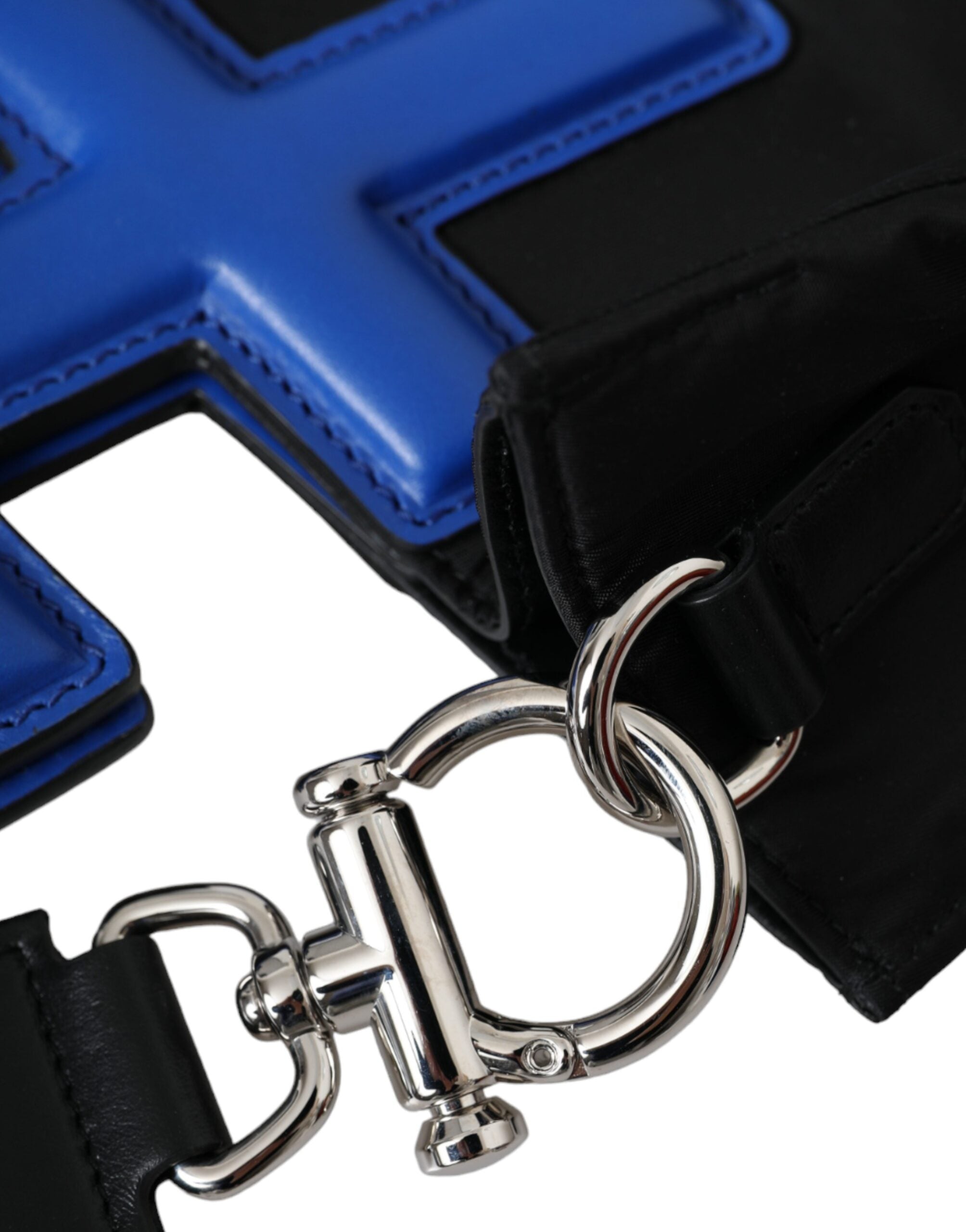 Dolce & Gabbana Black Nylon Blue Leather Hashtag Shopping Tote Bag -  Tote Bag for Men -  Dolce & Gabbana.