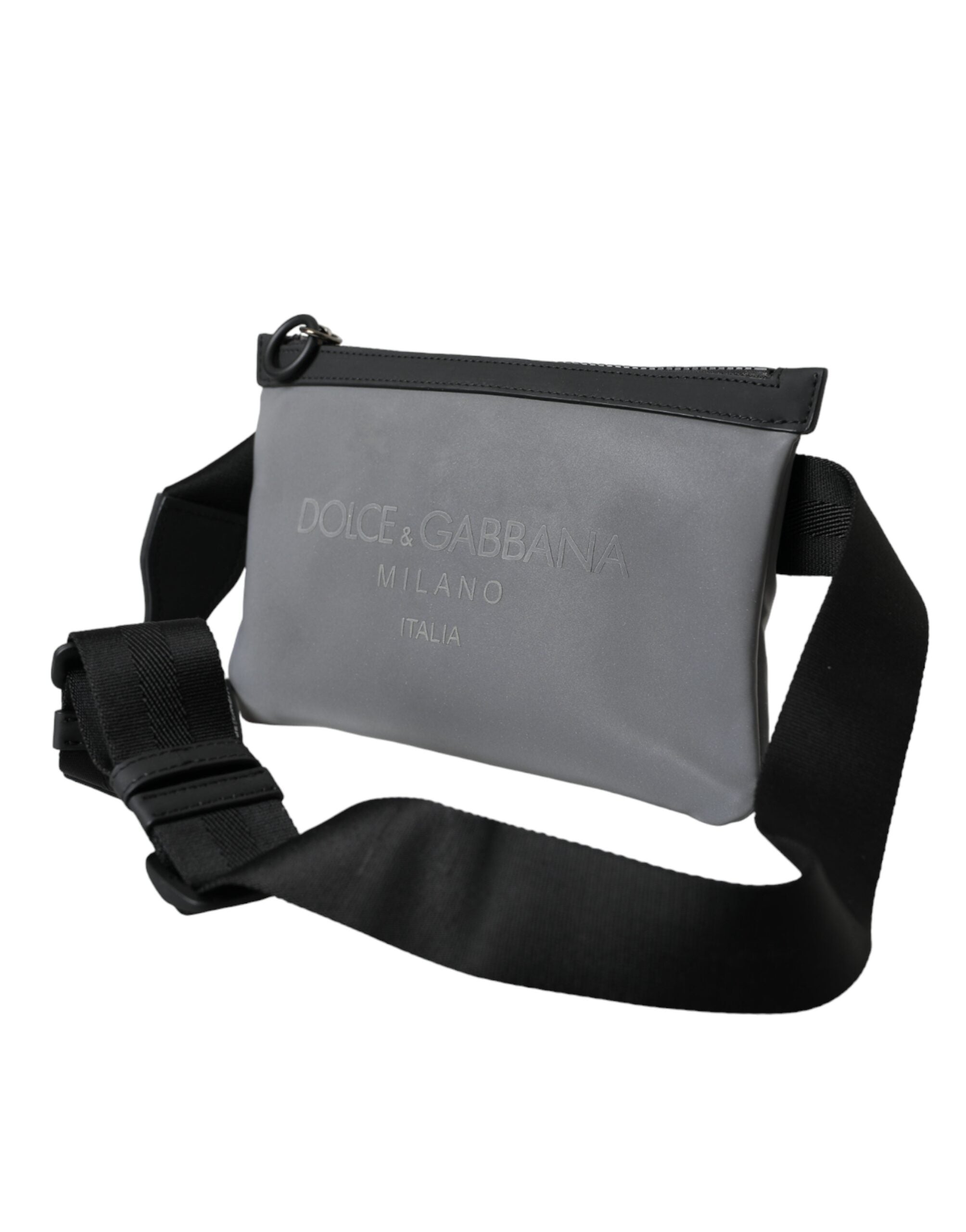 Dolce & Gabbana Gray Neoprene Logo Zip Waist Fanny Pack Belt Pouch Bag -   -  Dolce & Gabbana.