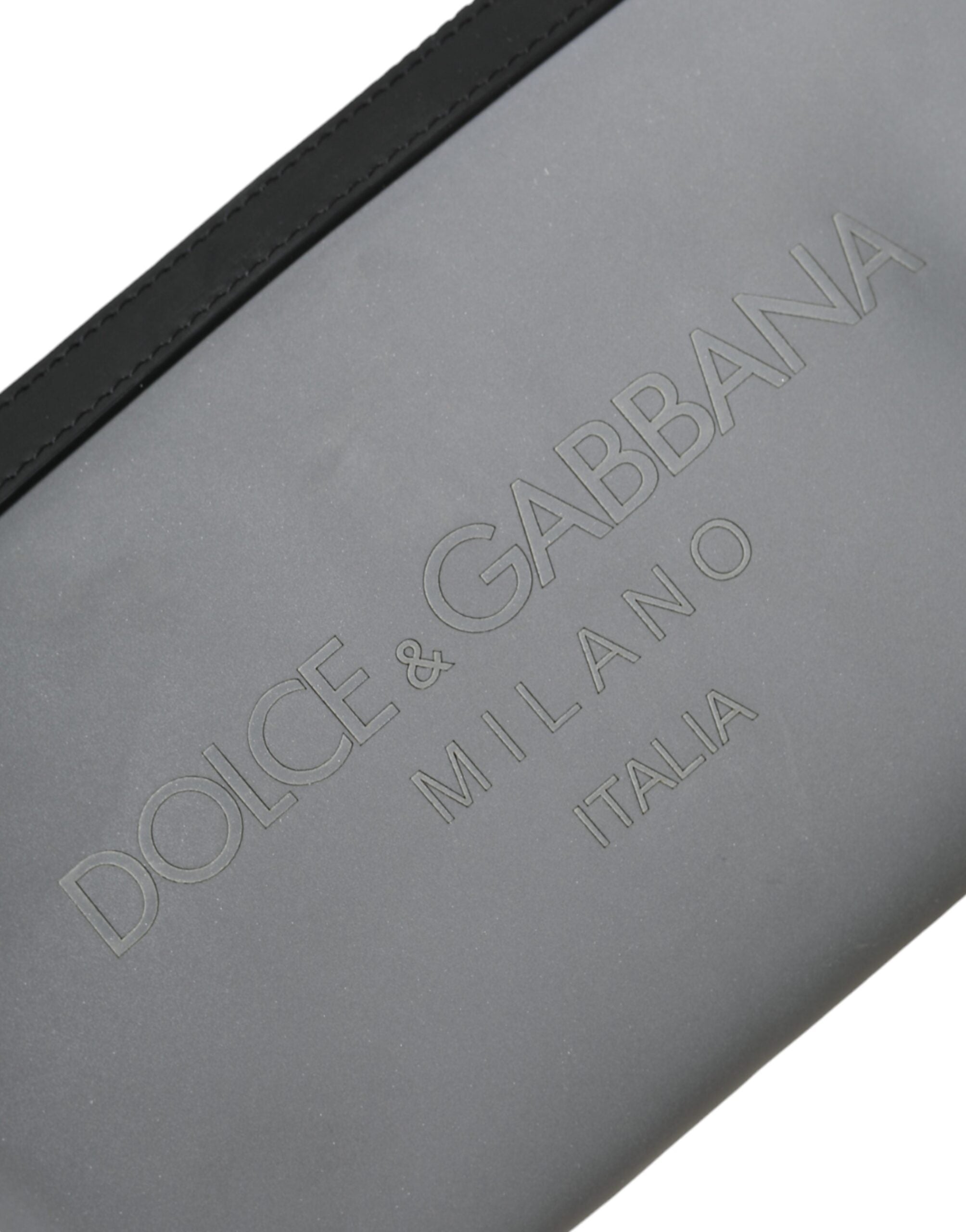 Dolce & Gabbana Gray Neoprene Logo Zip Waist Fanny Pack Belt Pouch Bag -   -  Dolce & Gabbana.