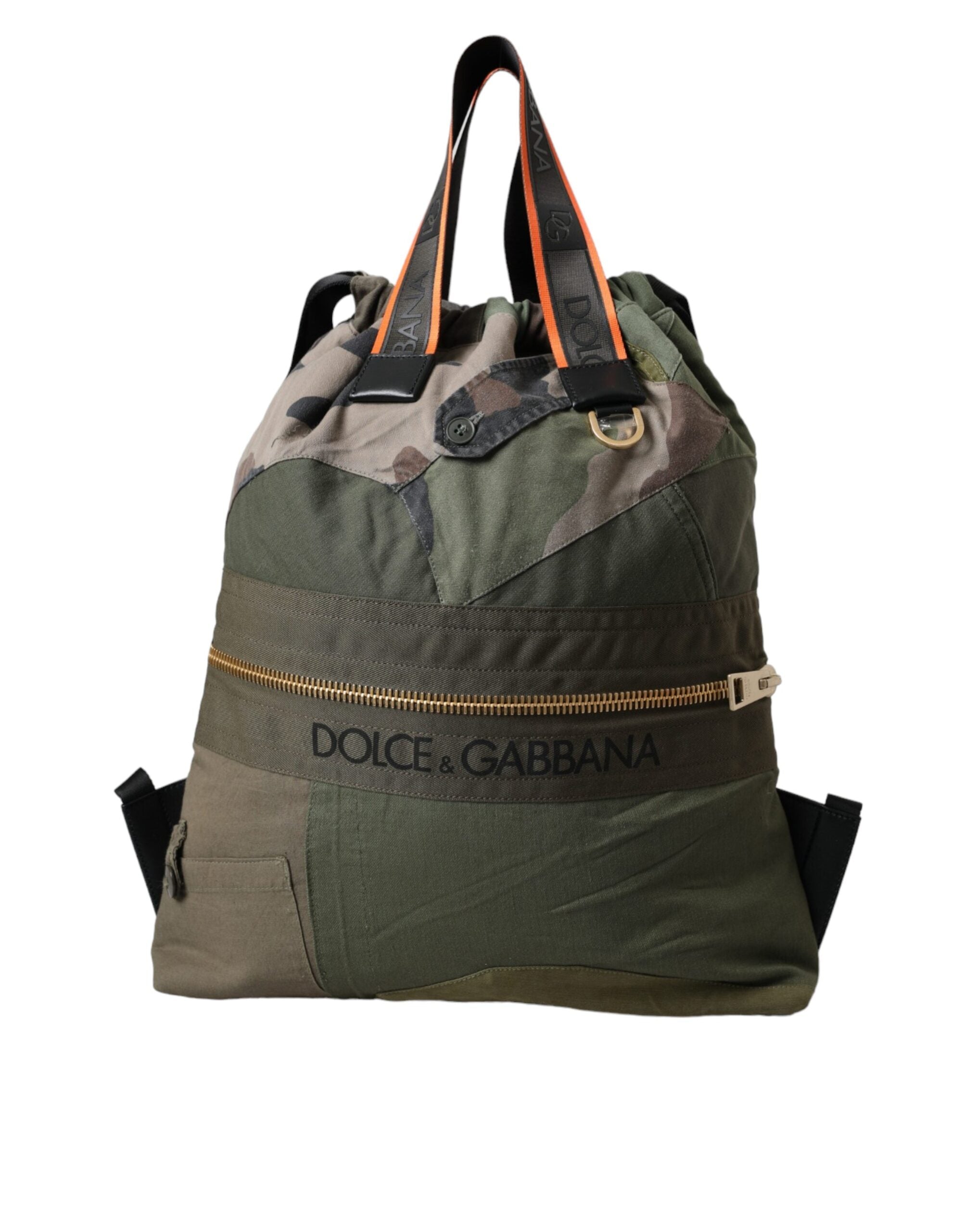 Dolce & Gabbana Military Green Patchwork Rucksack Backpack Bag -   -  Dolce & Gabbana.