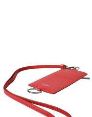 Dolce & Gabbana Red Calfskin Leather Lanyard Logo Card Holder Wallet -  Wallets for Men -  Dolce & Gabbana.