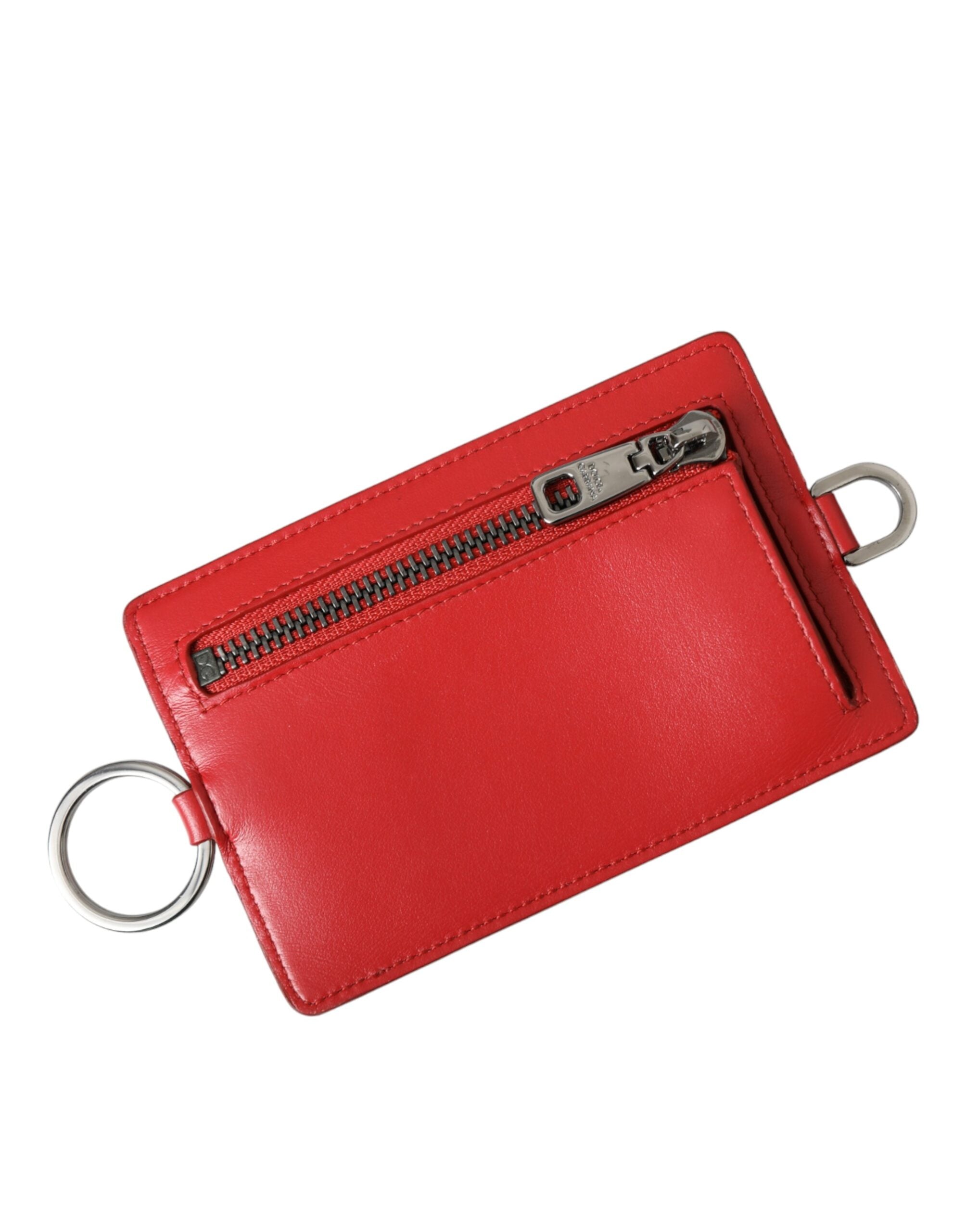 Dolce & Gabbana Red Calfskin Leather Lanyard Logo Card Holder Wallet -  Wallets for Men -  Dolce & Gabbana.