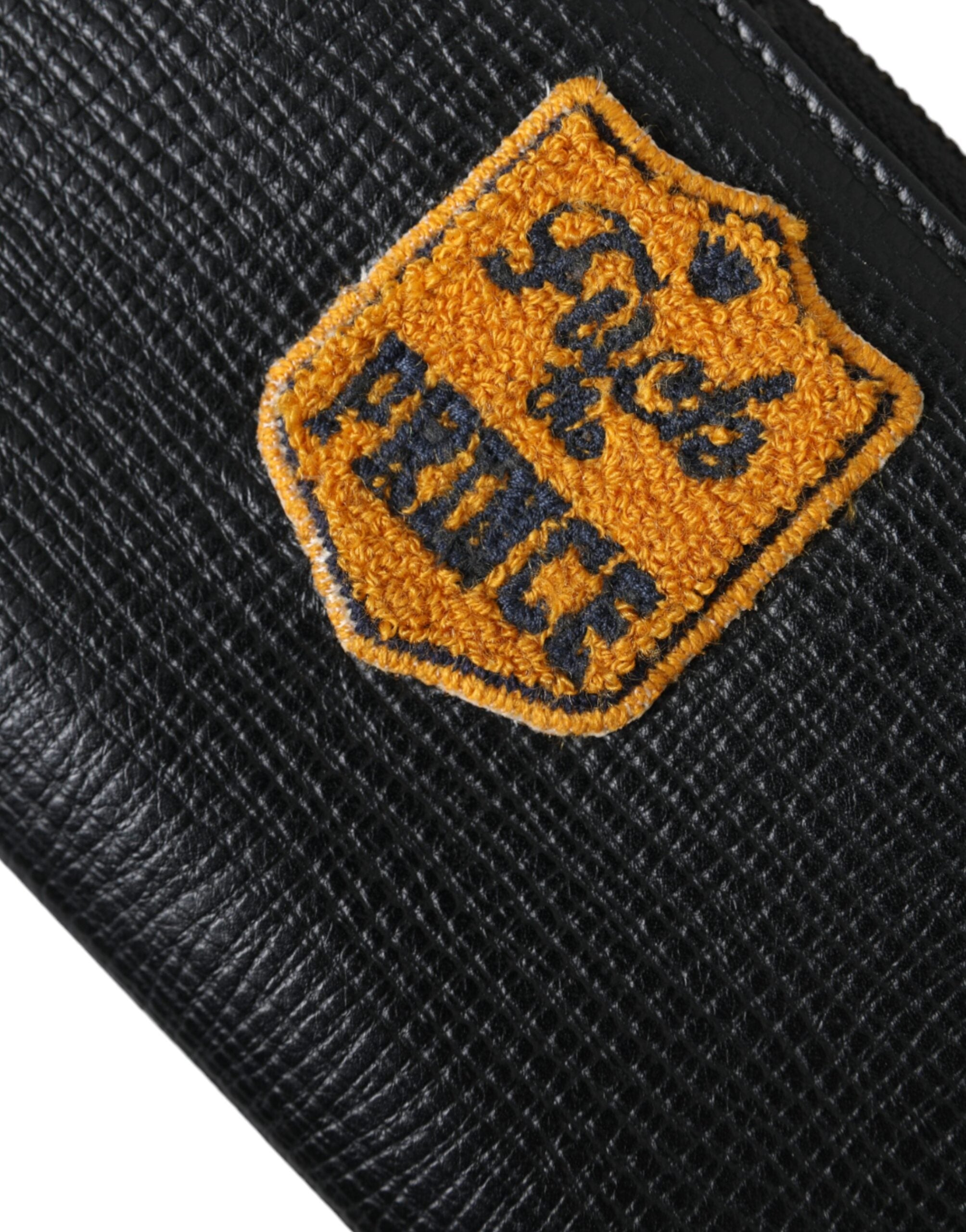 Dolce & Gabbana Black Leather Logo Patch Zip Around Continental Wallet -  Wallets for Men -  Dolce & Gabbana.