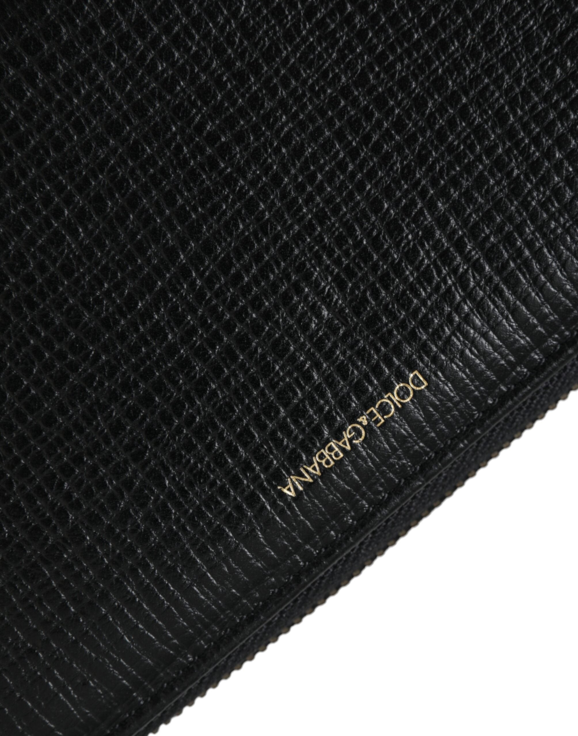 Dolce & Gabbana Black Leather Logo Patch Zip Around Continental Wallet -  Wallets for Men -  Dolce & Gabbana.
