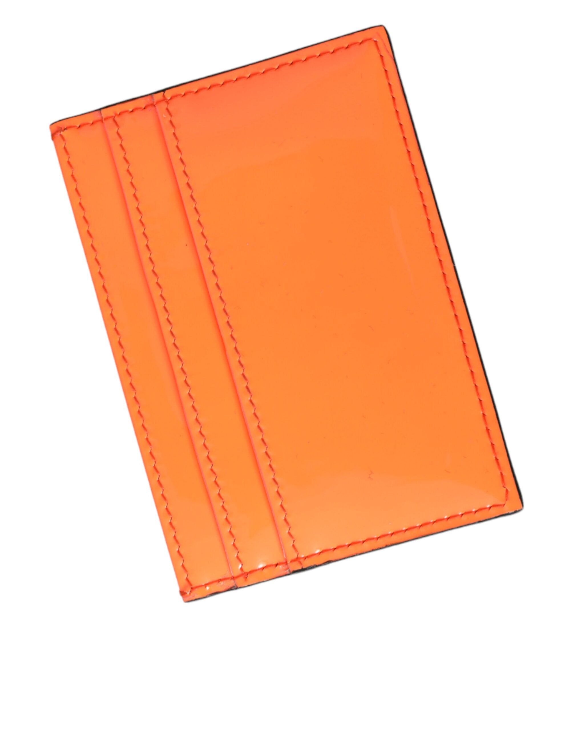 Dolce & Gabbana Orange Black Leather Logo Plaque Card Holder Wallet -  Wallets for Men -  Dolce & Gabbana.