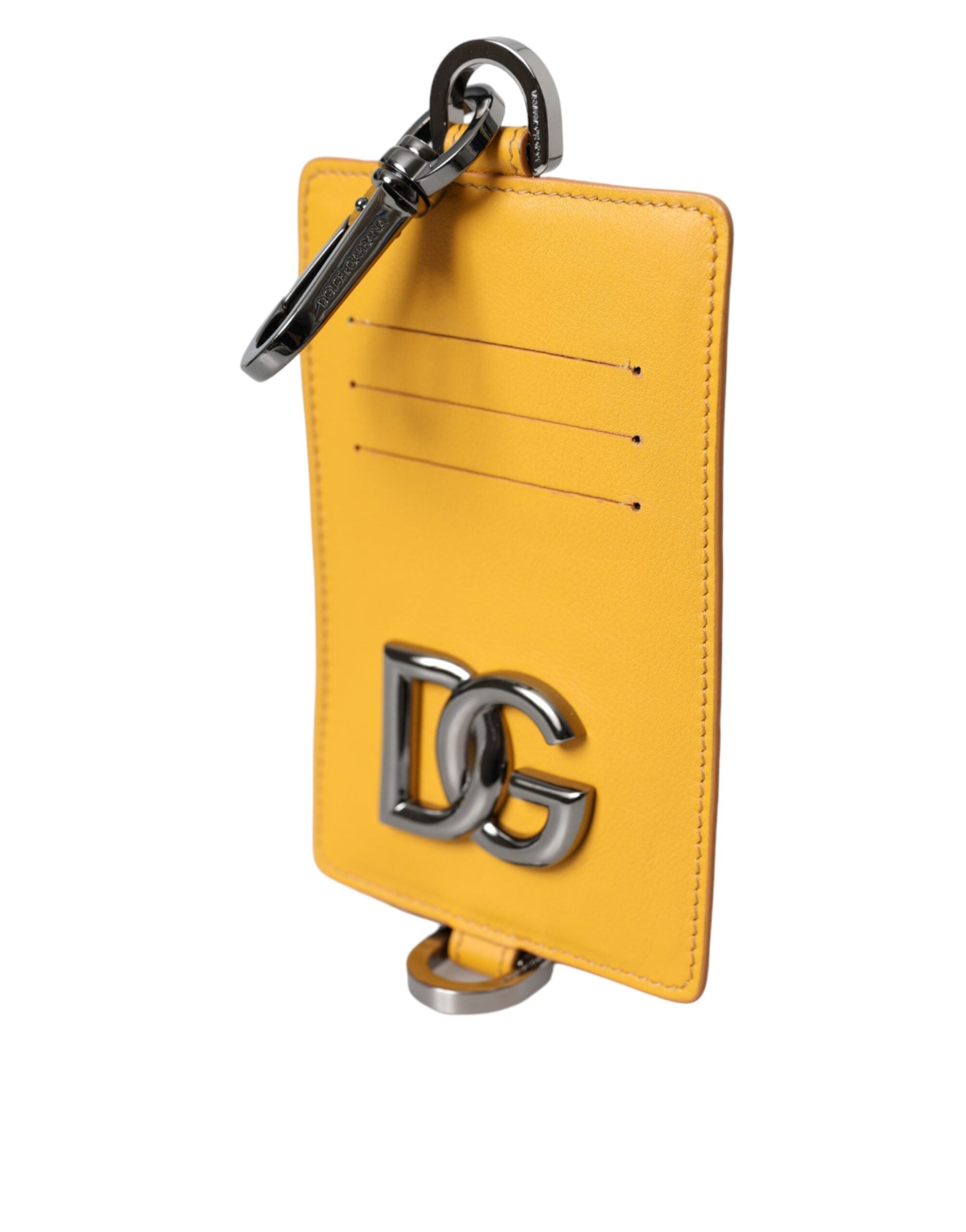 Dolce & Gabbana Orange Calf Leather Credit Card Holder Clip On Wallet -  Wallets for Men -  Dolce & Gabbana.