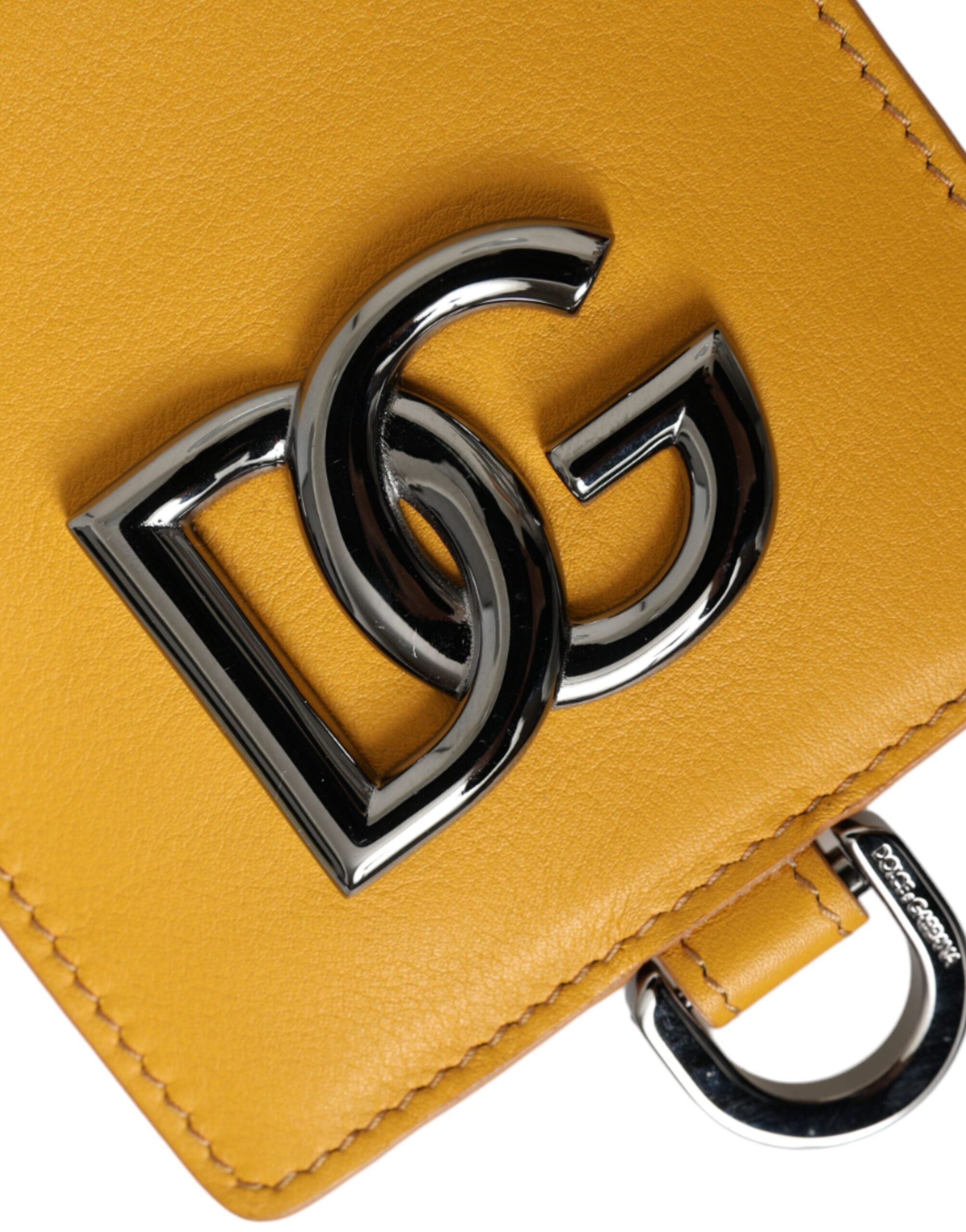 Dolce & Gabbana Orange Calf Leather Credit Card Holder Clip On Wallet -  Wallets for Men -  Dolce & Gabbana.