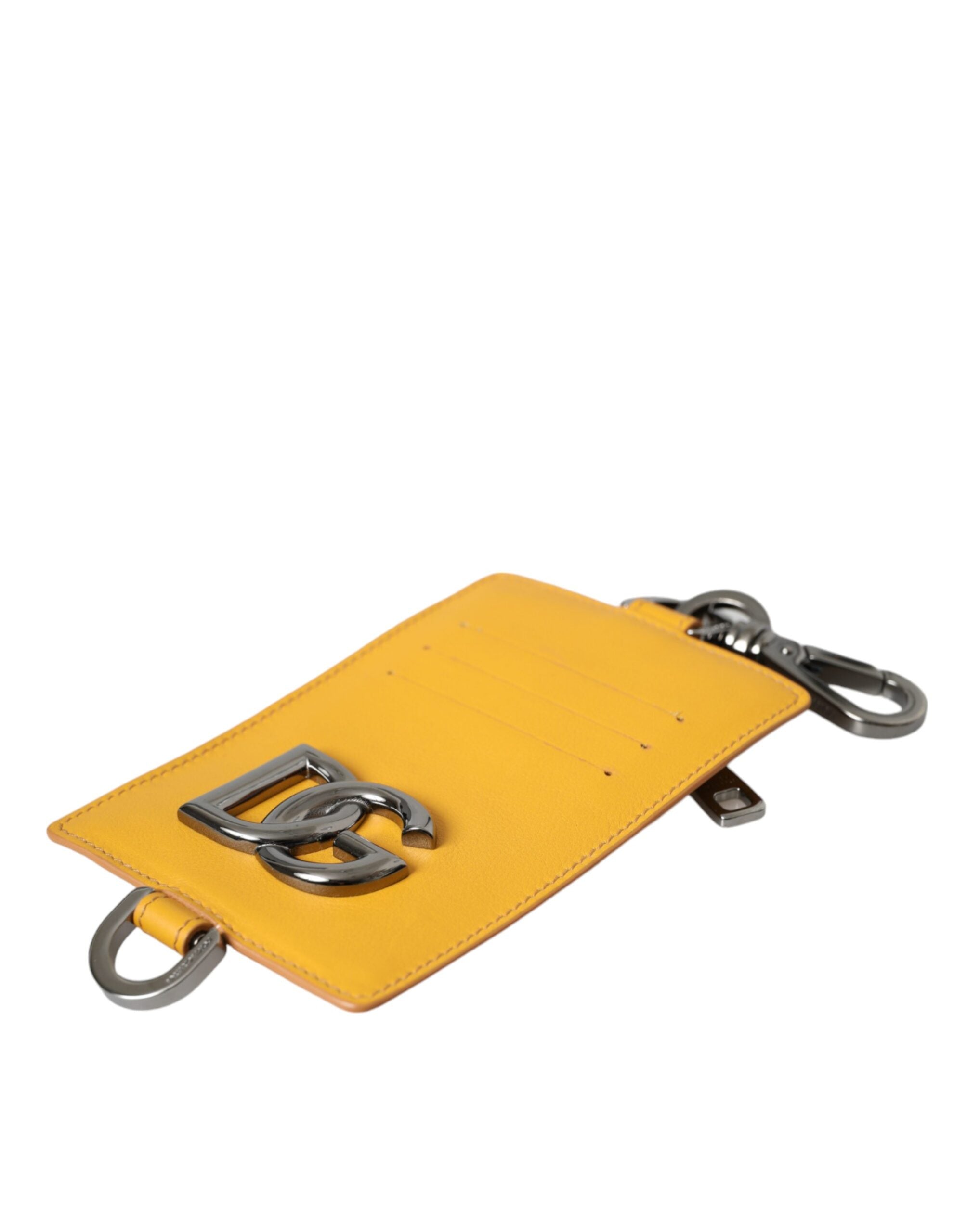 Dolce & Gabbana Orange Calf Leather Credit Card Holder Clip On Wallet -  Wallets for Men -  Dolce & Gabbana.