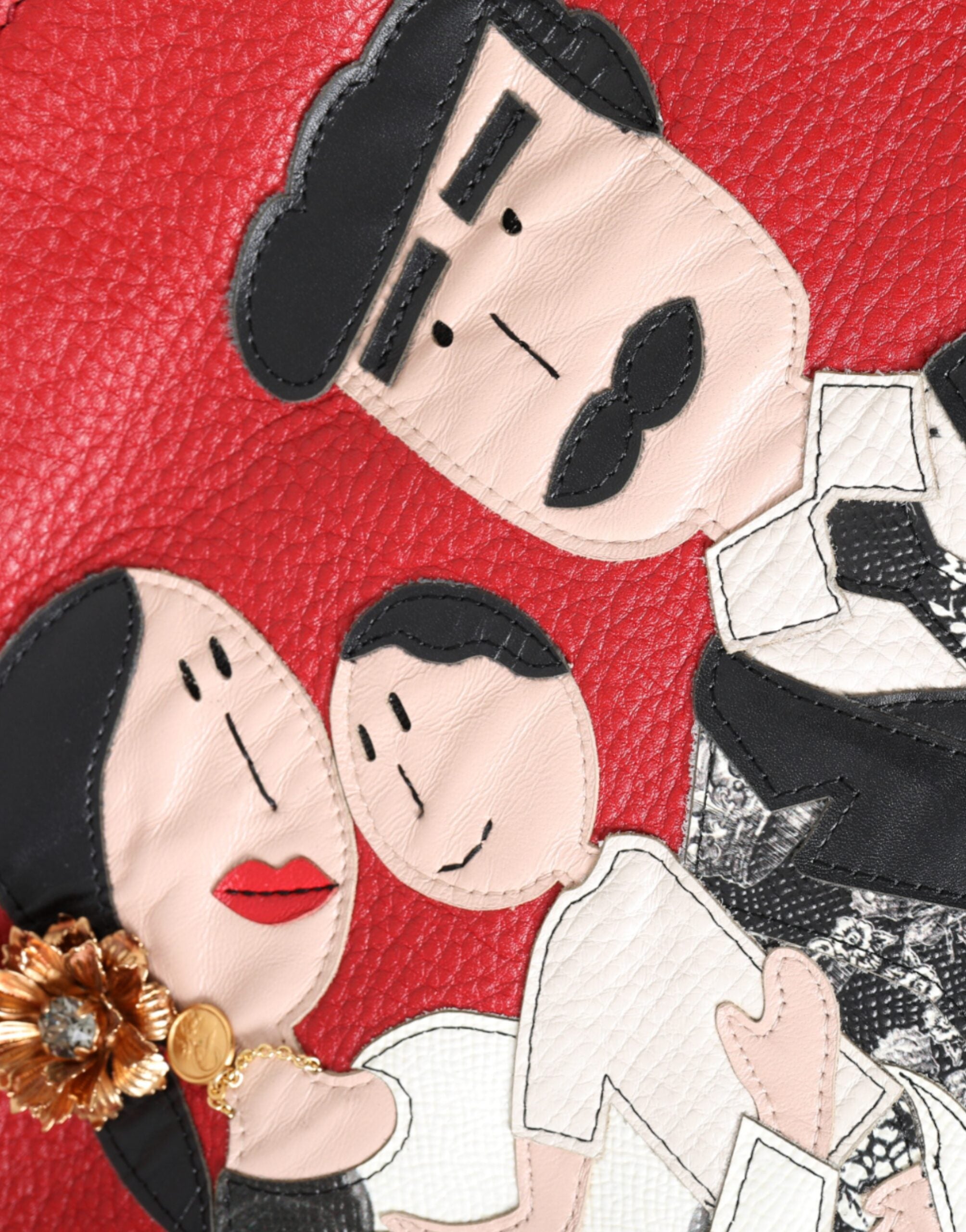 Dolce & Gabbana Red Leather #DGFamily Patch Shopping Tote Bag -  Luxury Shopper Bag for Women -  Dolce & Gabbana.