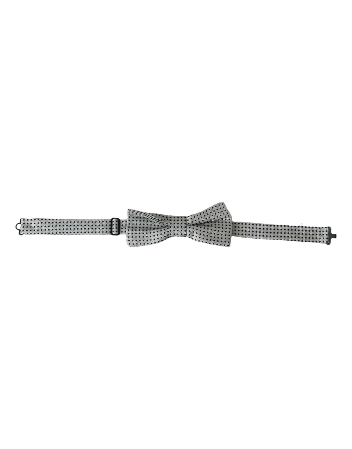Dolce & Gabbana Gray Silk Polka Dot Adjustable Neck Men Papillon Bow Tie -  Neckties, Men -  Dolce & Gabbana.