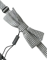 Dolce & Gabbana Gray Silk Polka Dot Adjustable Neck Men Papillon Bow Tie -  Neckties, Men -  Dolce & Gabbana.