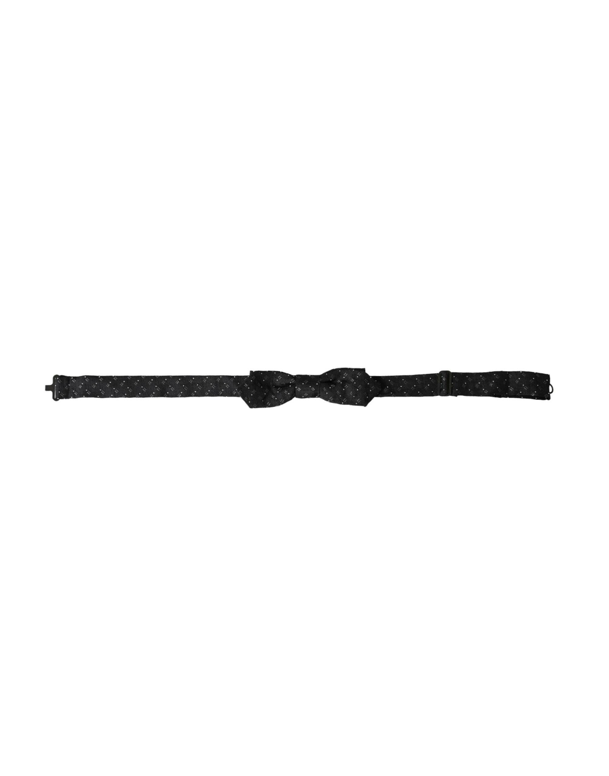 Dolce & Gabbana Black Silk Patterned Adjustable Neck Men Papillon Bow Tie -  Neckties, Men -  Dolce & Gabbana.