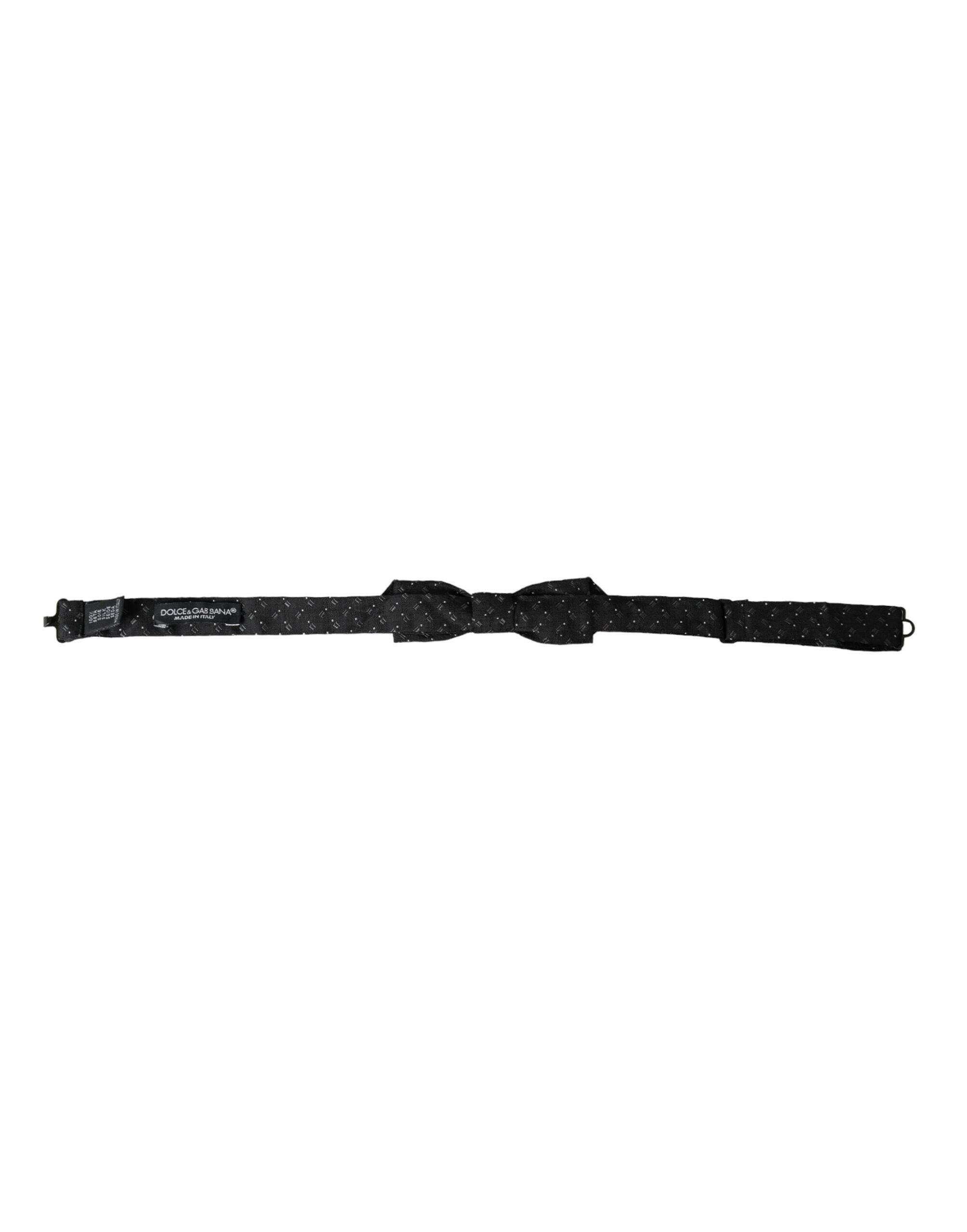 Dolce & Gabbana Black Silk Patterned Adjustable Neck Men Papillon Bow Tie -  Neckties, Men -  Dolce & Gabbana.