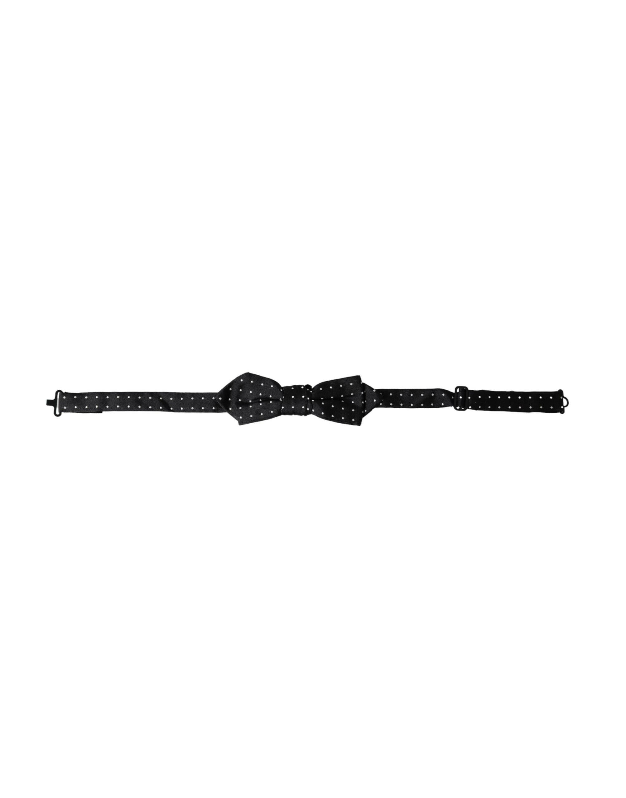 Dolce & Gabbana Black Silk Polka Dot Adjustable Neck Men Papillon Bow Tie -  Neckties, Men -  Dolce & Gabbana.