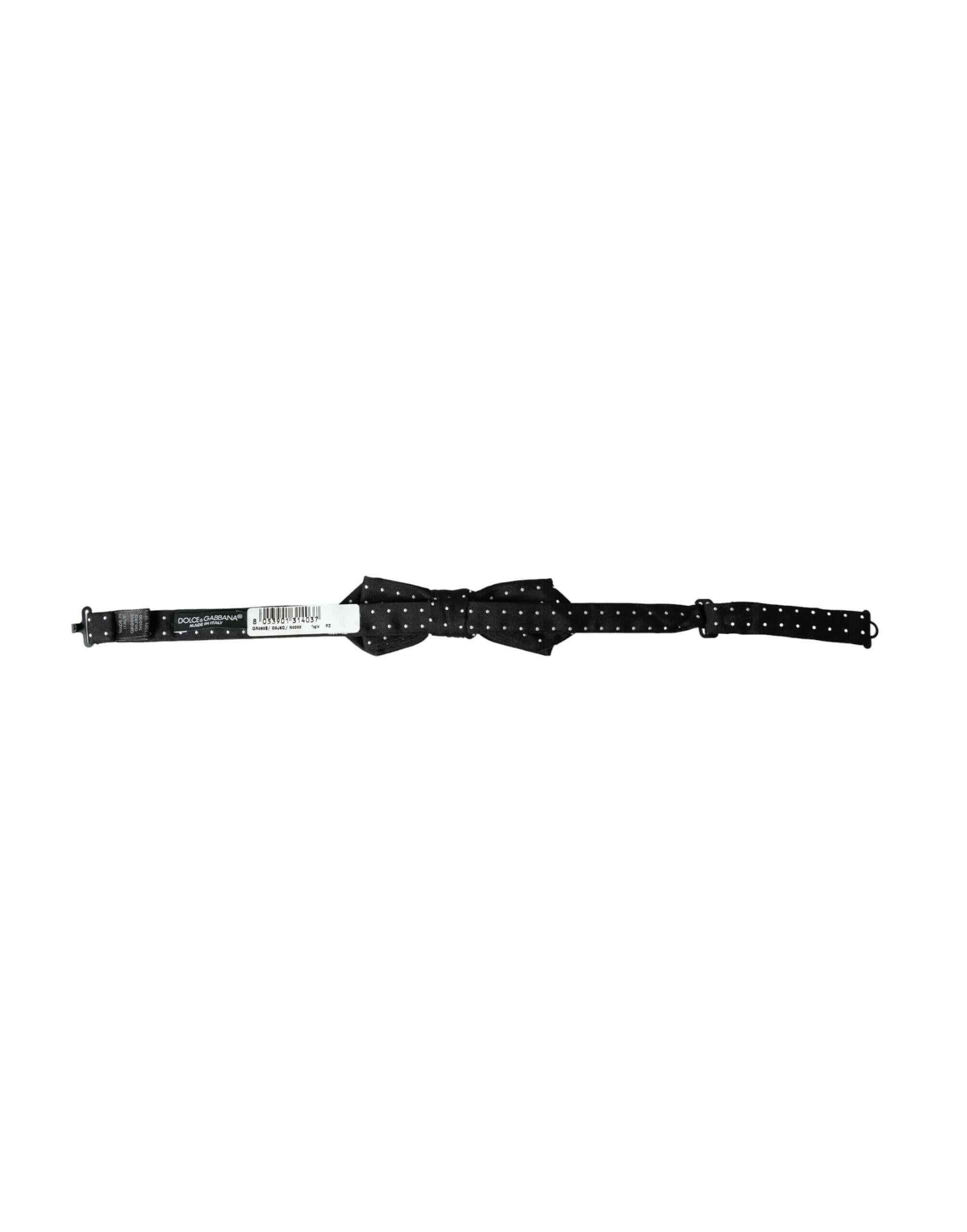 Dolce & Gabbana Black Silk Polka Dot Adjustable Neck Men Papillon Bow Tie -  Neckties, Men -  Dolce & Gabbana.