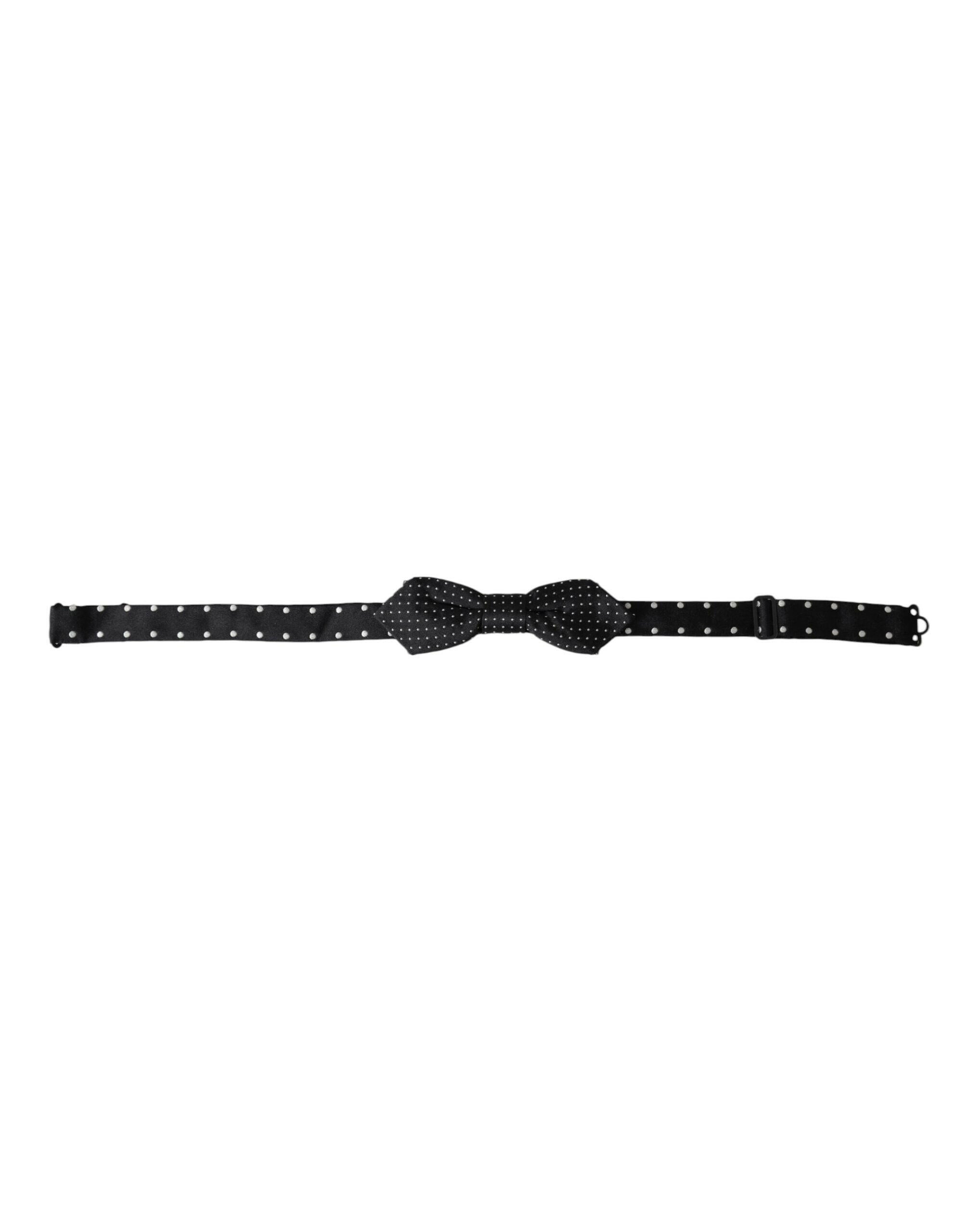 Dolce & Gabbana Black Silk Polka Dot Adjustable Neck Men Papillon Bow Tie -  Neckties, Men -  Dolce & Gabbana.