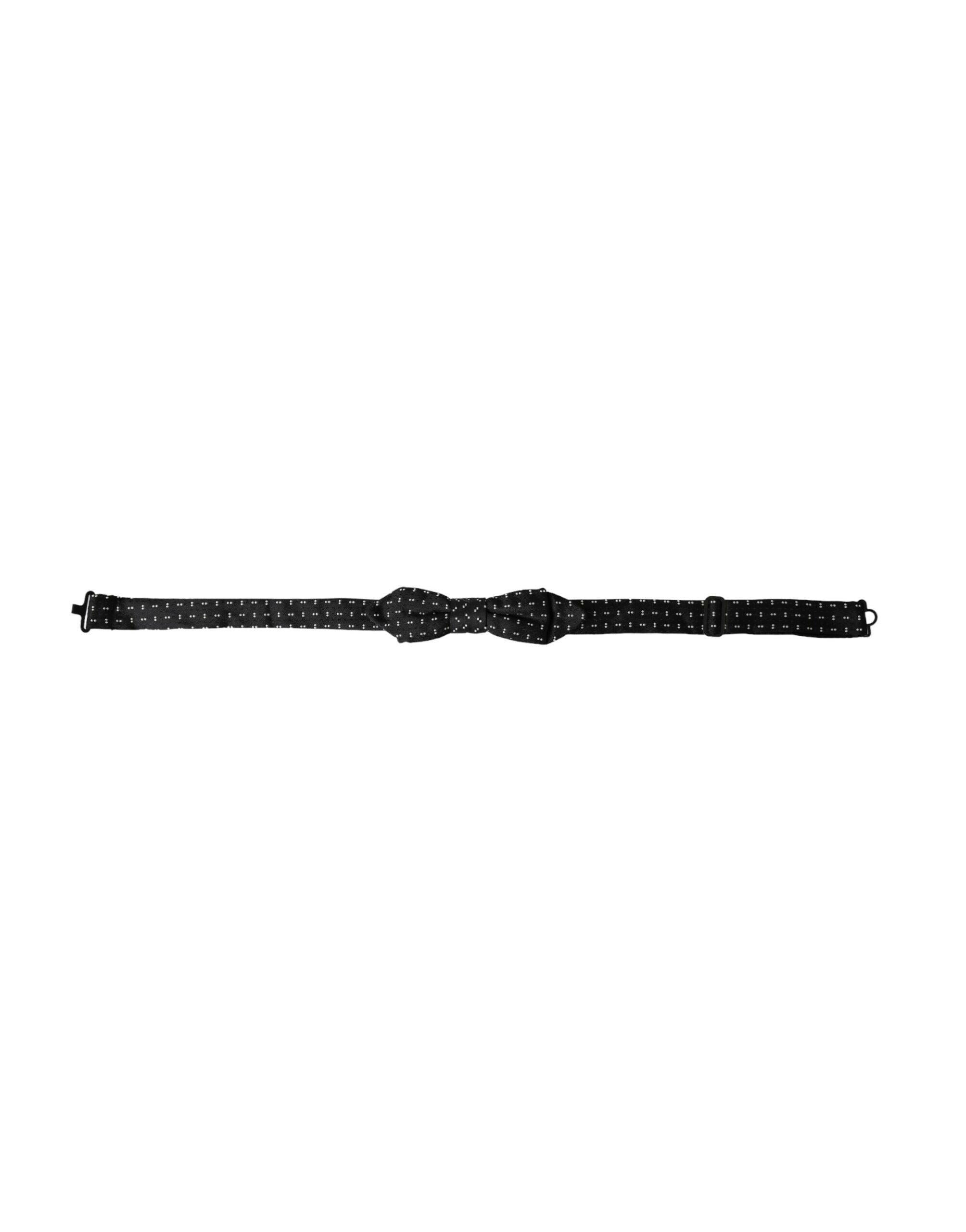 Dolce & Gabbana Black Silk Patterned Adjustable Neck Men Papillon Bow Tie -  Neckties, Men -  Dolce & Gabbana.
