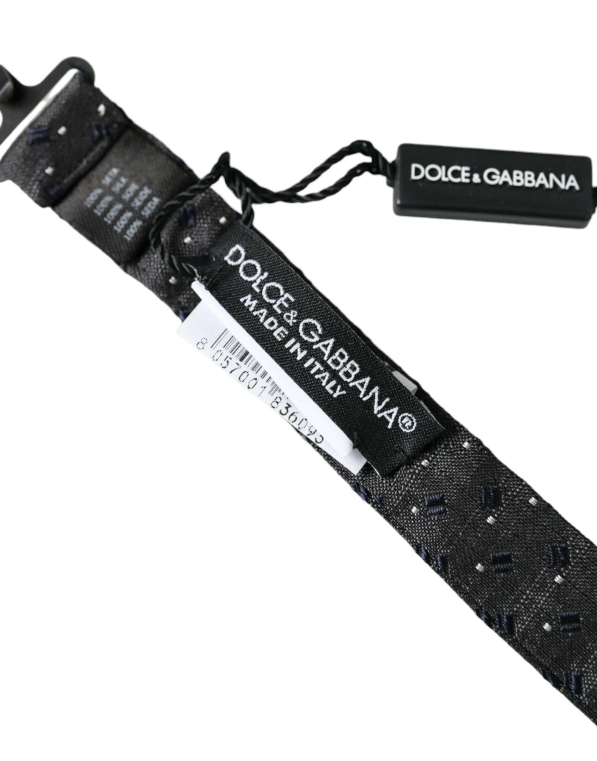 Dolce & Gabbana Black Silk Patterned Adjustable Neck Men Papillon Bow Tie -  Neckties, Men -  Dolce & Gabbana.