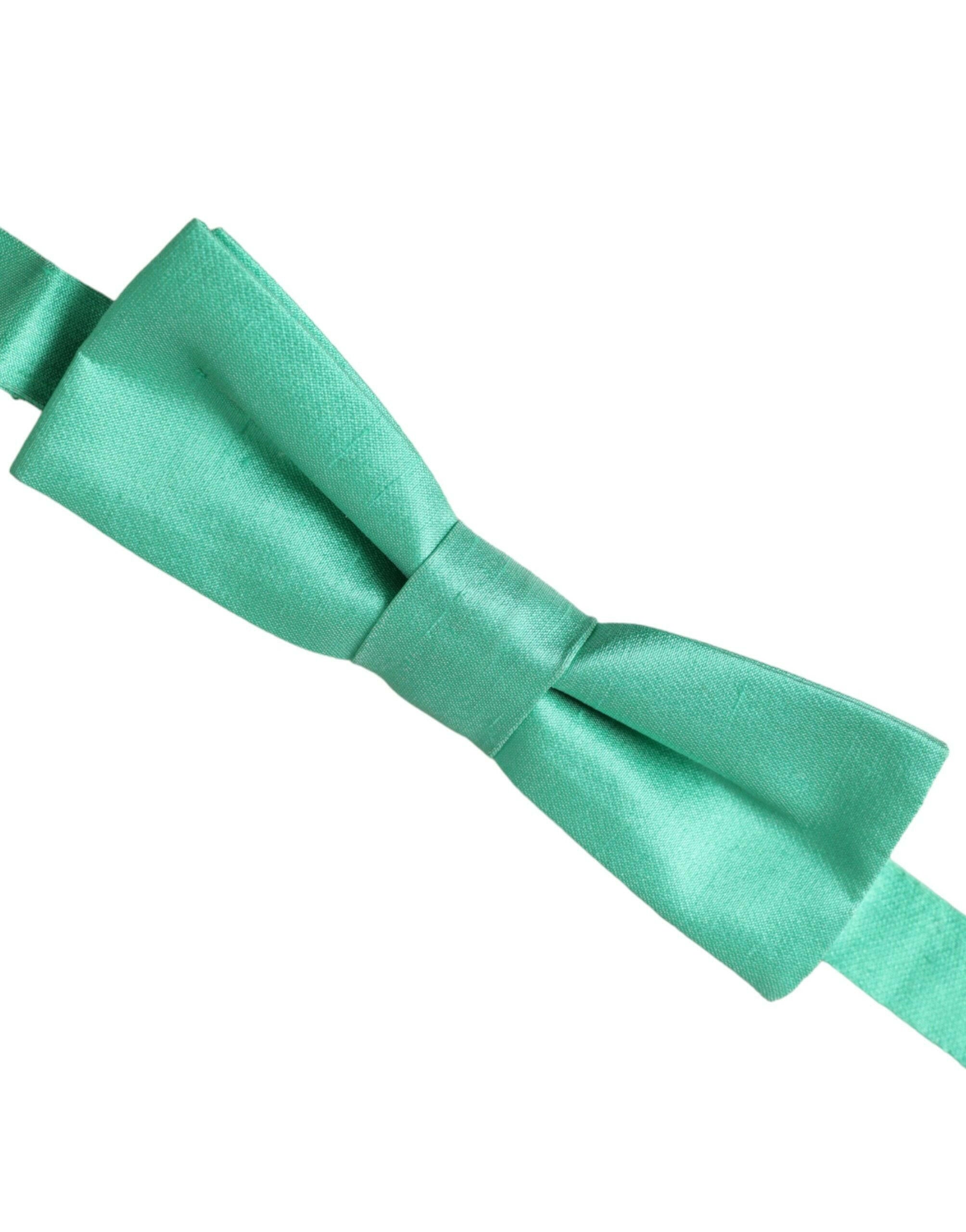 Dolce & Gabbana Mint Green Silk Adjustable Neck Men Bow Tie -  Neckties, Men -  Dolce & Gabbana.