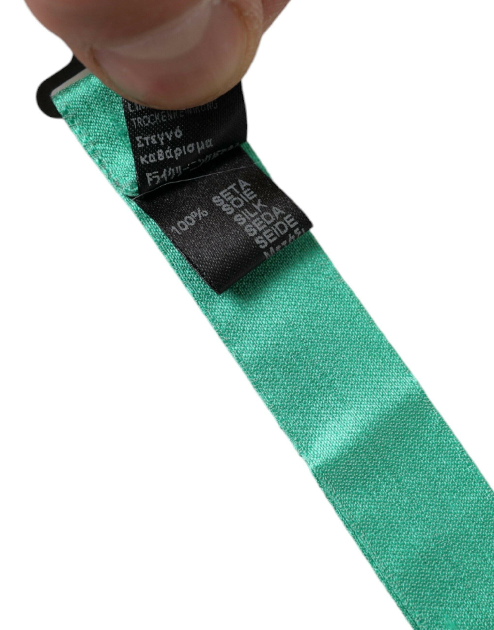 Dolce & Gabbana Mint Green Silk Adjustable Neck Men Bow Tie -  Neckties, Men -  Dolce & Gabbana.