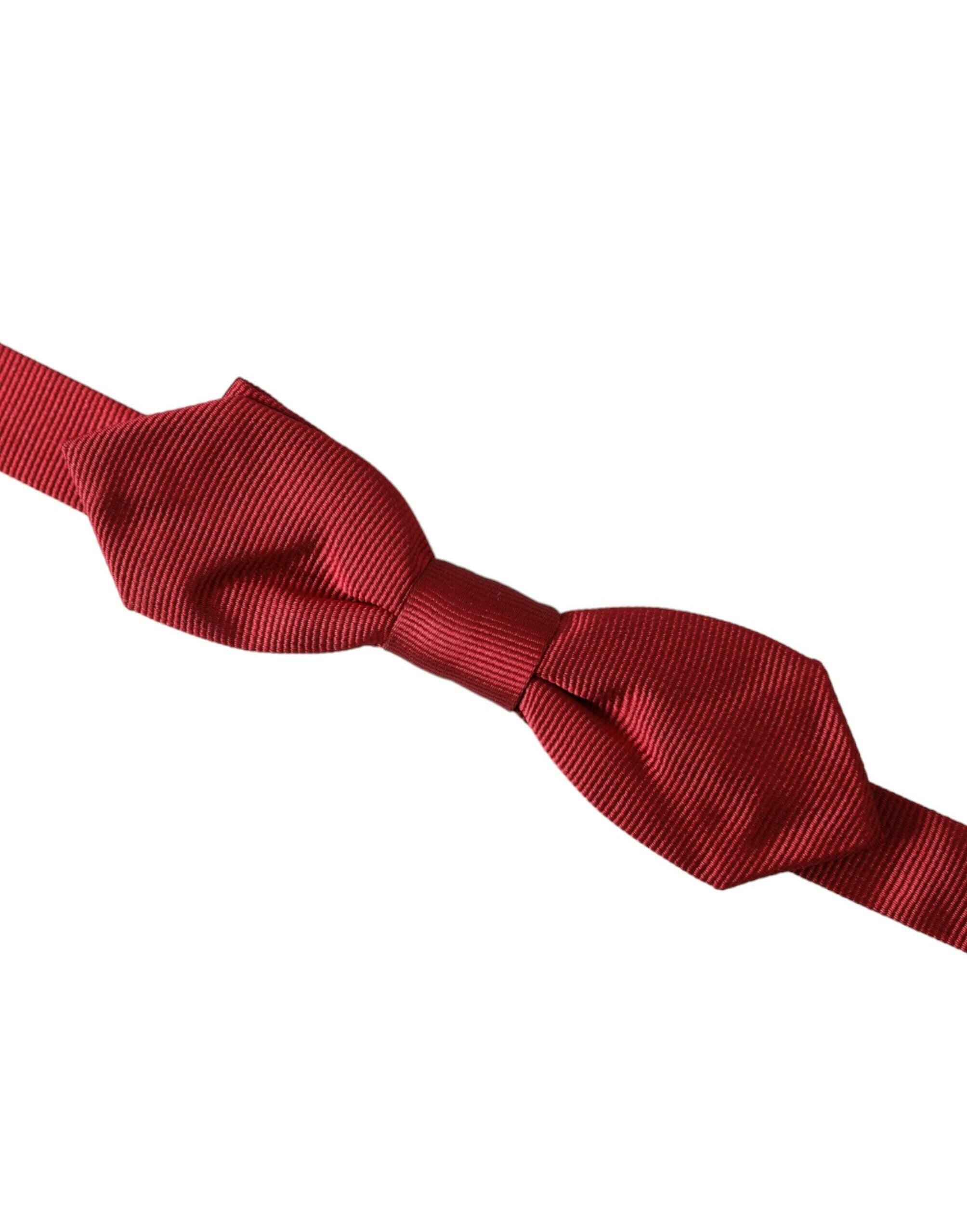 Dolce & Gabbana Red Silk Jacquard Adjustable Neck Men Bow Tie -  Neckties, Men -  Dolce & Gabbana.