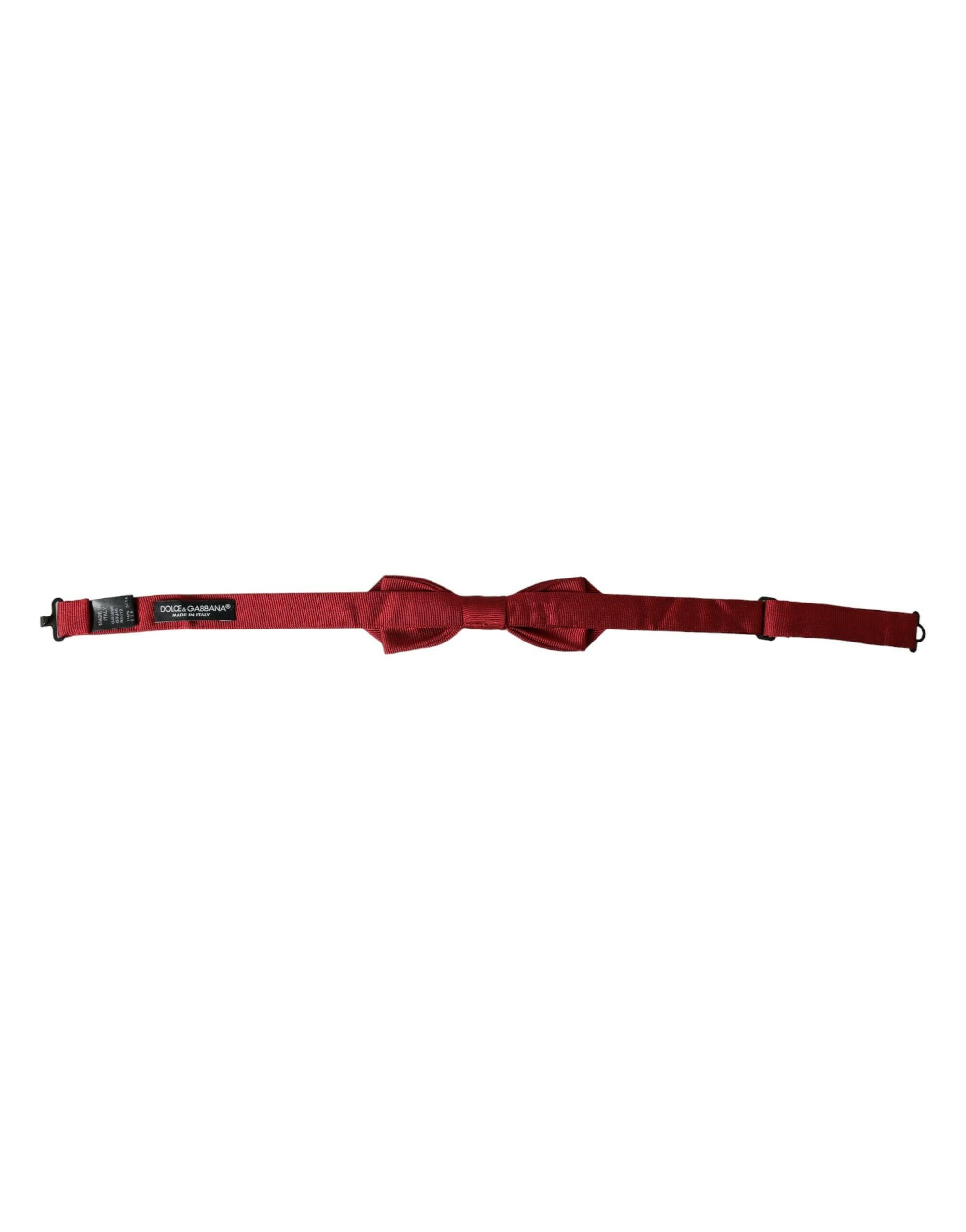 Dolce & Gabbana Red Silk Jacquard Adjustable Neck Men Bow Tie -  Neckties, Men -  Dolce & Gabbana.