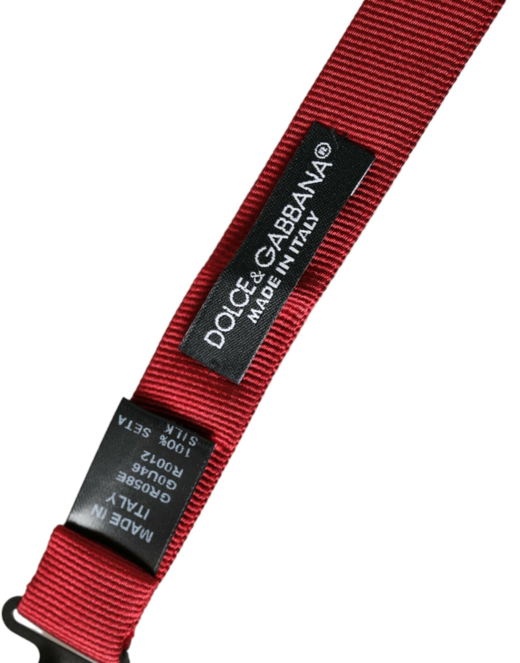 Dolce & Gabbana Red Silk Jacquard Adjustable Neck Men Bow Tie -  Neckties, Men -  Dolce & Gabbana.